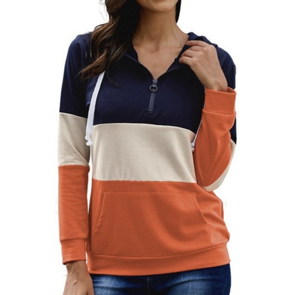 ColorBlock Orange Hoodie